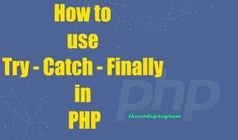 How to use Try - Catch - Finally in PHP